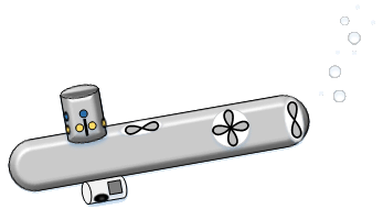 Drawing of the submarine